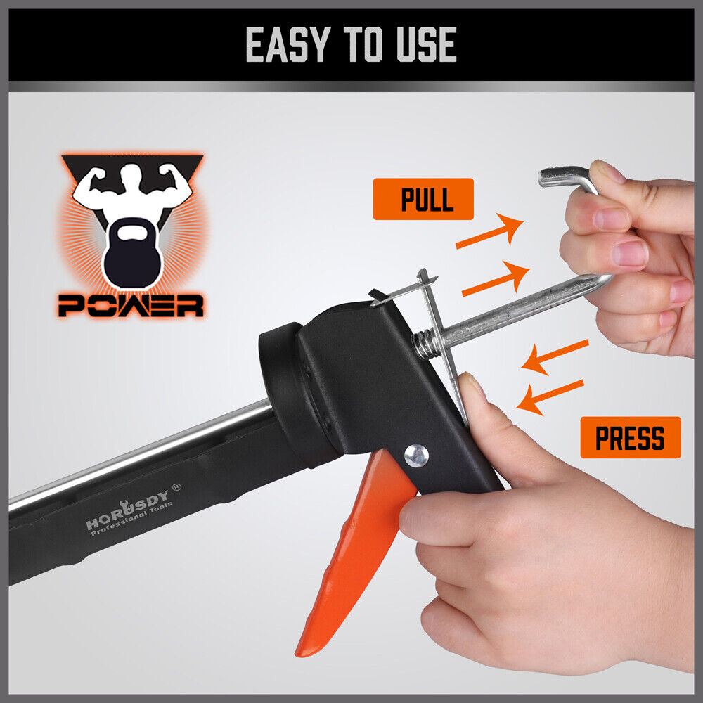 Professional Grade 9-Inch Caulking Gun - Ideal for Applying Silicone, Sealant, and Adhesive in Commercial and Industrial Settings