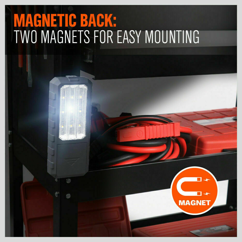 Compact and portable LED Light, perfect for camping, garage work, and auto repairs. Features a handy size of 175cm x 25cm x 73cm, equipped with two magnets for easy mounting, and powered by 9 LED lights for superior brightness.