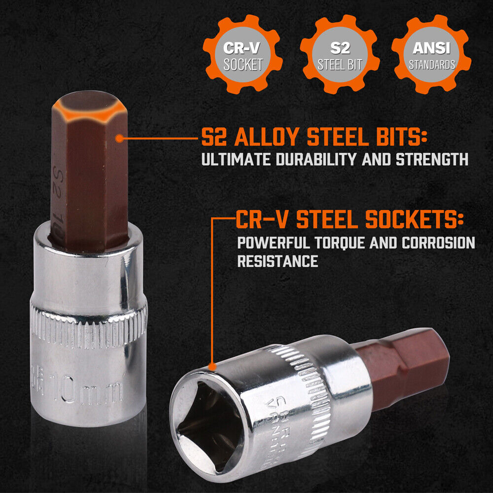 32Pc Hex Bit Socket Set - Versatile SAE/Metric Allen Key Set. Durable construction. Secure storage case. Smooth insertion.