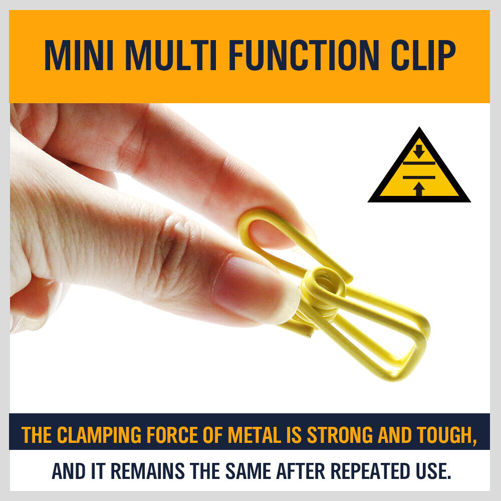 Set of 10 Durable Steel Clips, Multi-Use Spring Clamps for Hanging Clothes and Organizing Documents