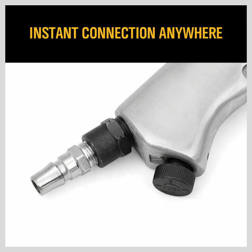 Complete 17-piece pneumatic air impact wrench kit with metric sockets and accessories for automotive and workshop use