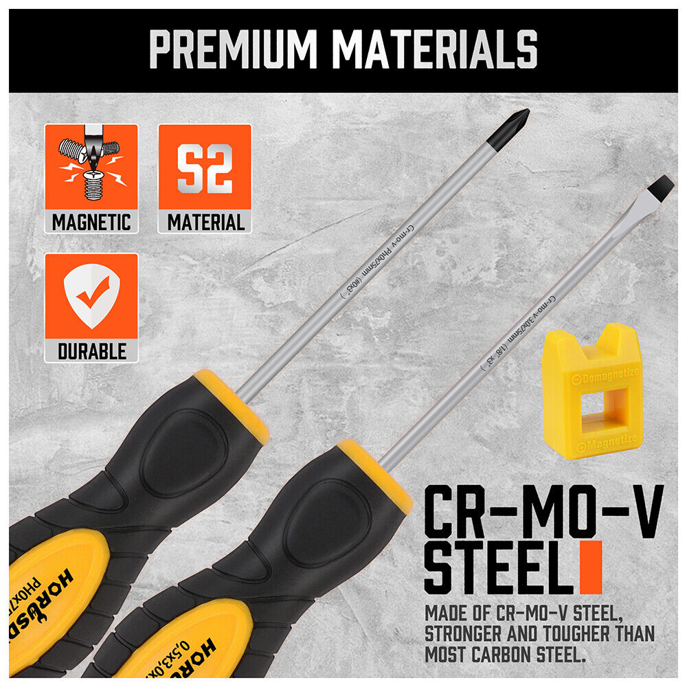 HORUSDY 58-Piece Magnetic Screwdriver Kit - Includes 16 Screwdrivers, Magnetizer, Demagnetizer, Screwdriver Holder, and 40 Replaceable Heads for Diverse Applications