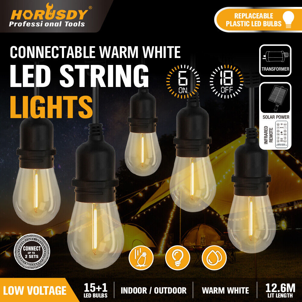 Solar-Powered String Lights for Festoon Wedding Party