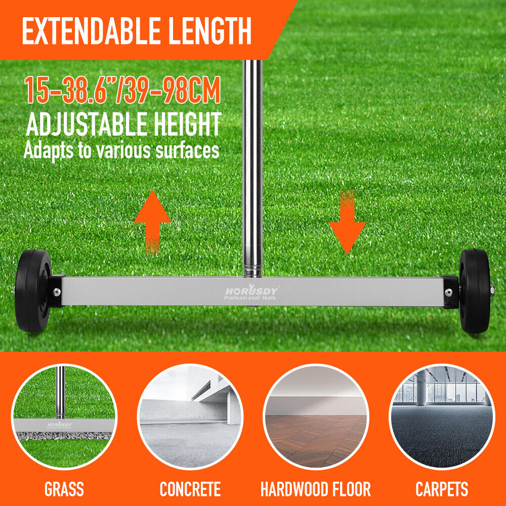 HORUSDY Magnetic Sweeper, 17-Inch Telescoping Design, 8.8Lbs Magnetic Force, Ideal for Construction Sites and Workshops