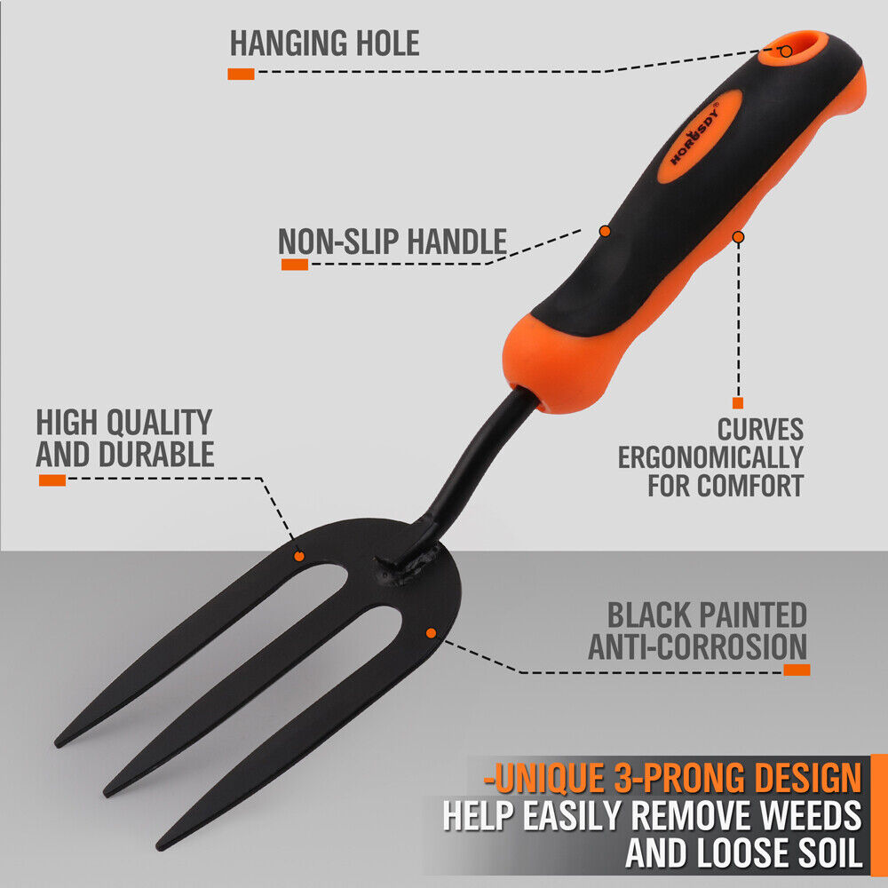 Sturdy 12.6-Inch Carbon Steel Hand Shovel with a Comfortable Rubber Handle for Garden Seeding and Digging