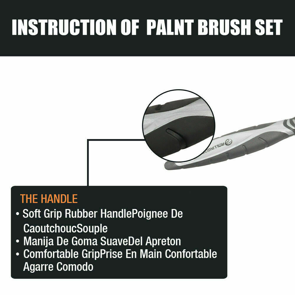 Professional 5-Piece Paint Brushes Set - Includes Various Sizes for Acrylic and Staining, Ideal for Artists and Home Gardening Projects