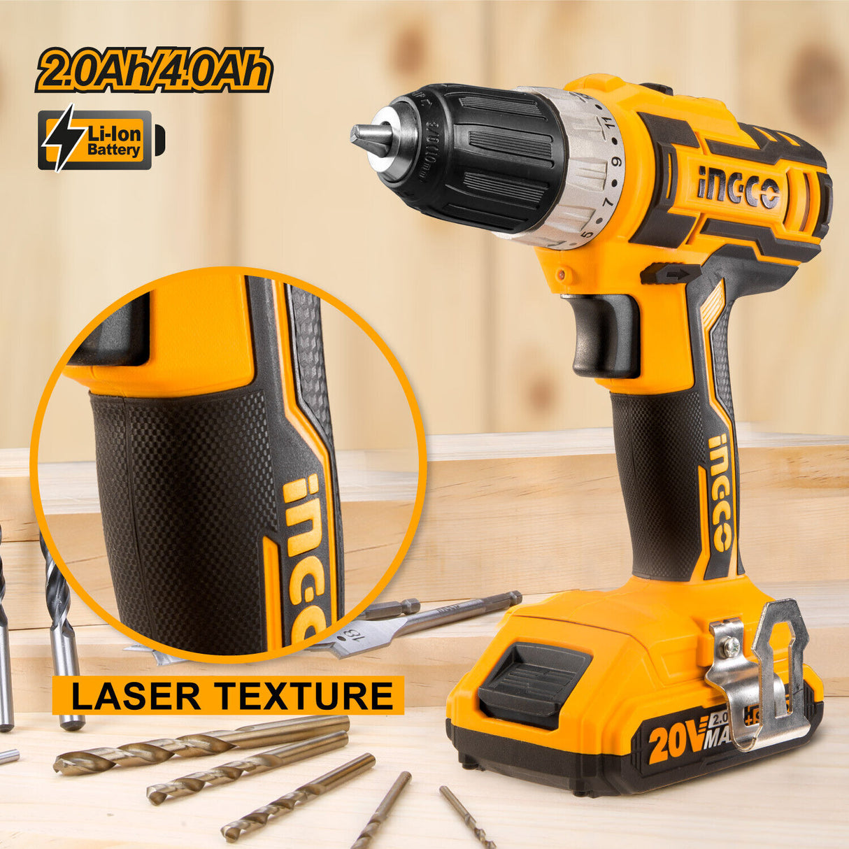 INGCO Cordless Power Drill Set