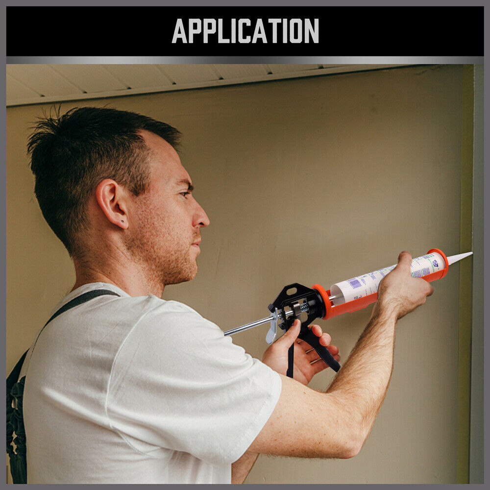 HORUSDY Heavy Duty 9-inch Caulking Gun, Ideal for Roofers, Plumbers, and Carpenters, with High Pressure Trigger and Durable Steel Frame for Precision Sealing