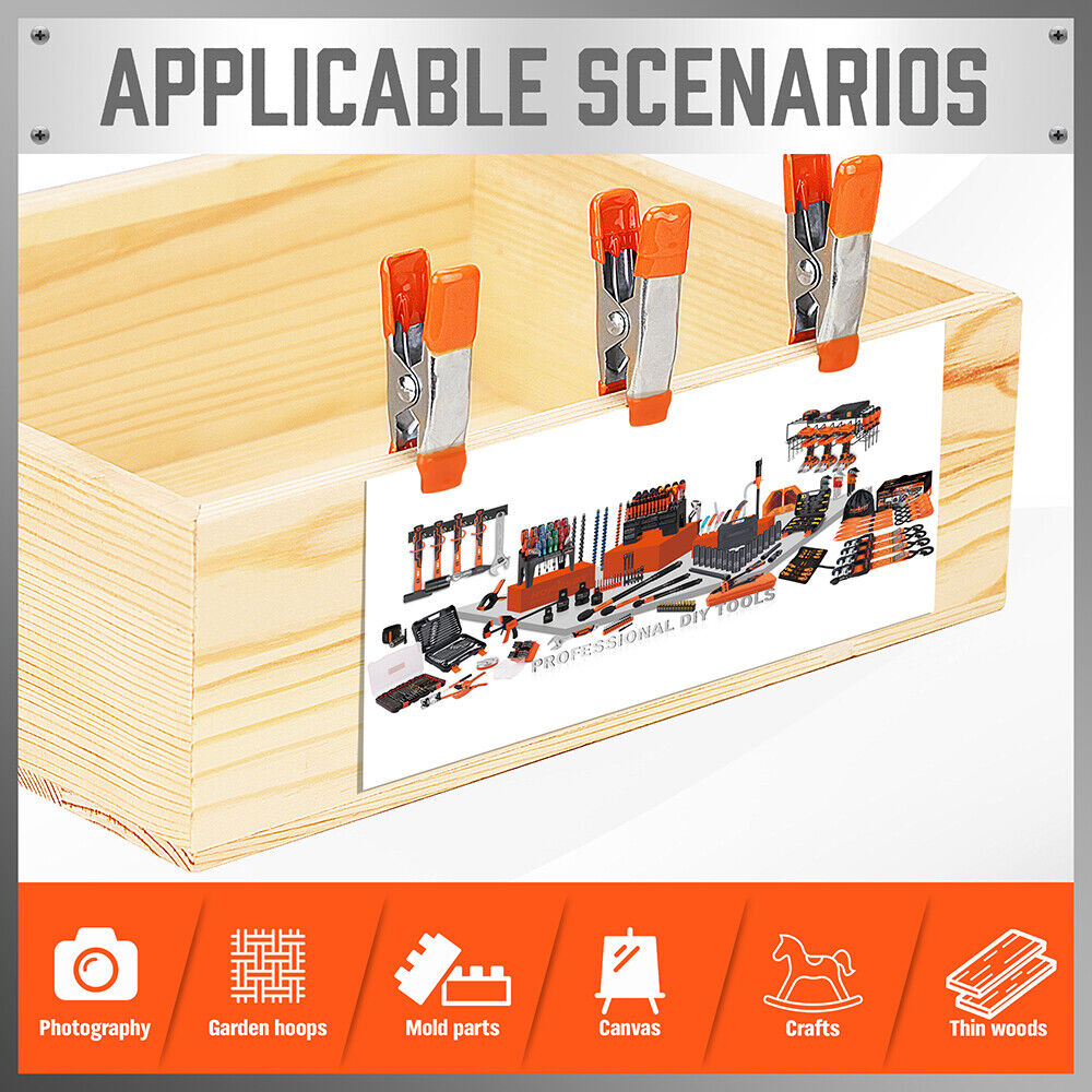 Set of 10 HORUSDY Strong Spring Clamps, 2-Inch Size with Non-Slip Rubber Grip and Durable Nickel-Plated Steel, Ideal for Carpentry and Home Decoration