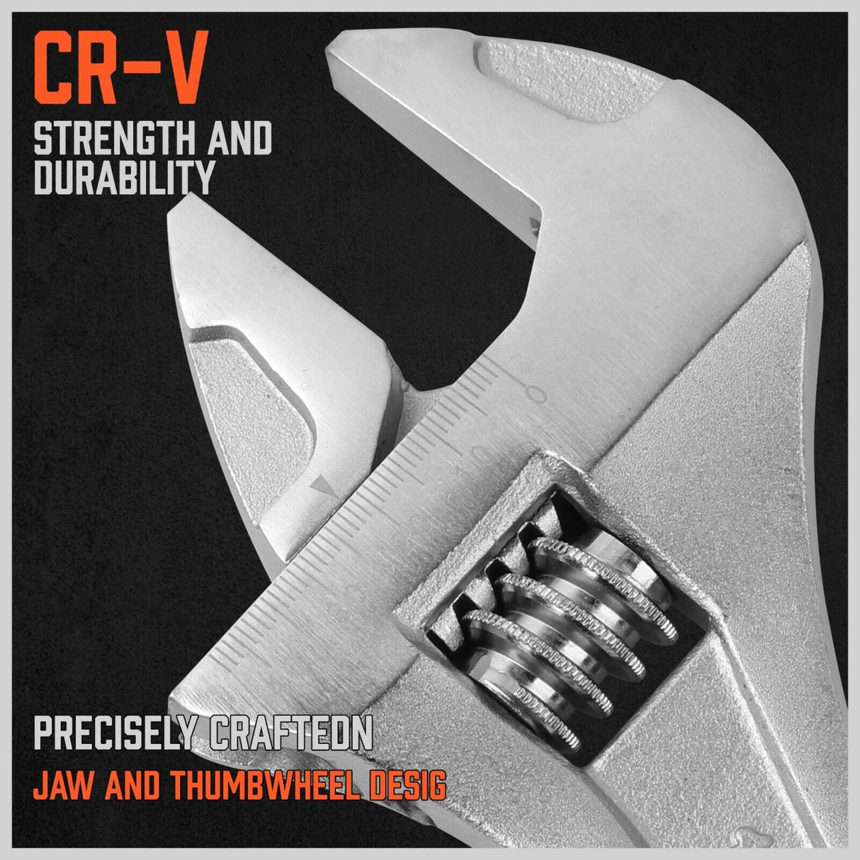 Set of Adjustable Wrenches in 6", 8", 10", 12" - Heavy Duty, Ergonomic DURAGRIP Handle, Chrome Vanadium Construction