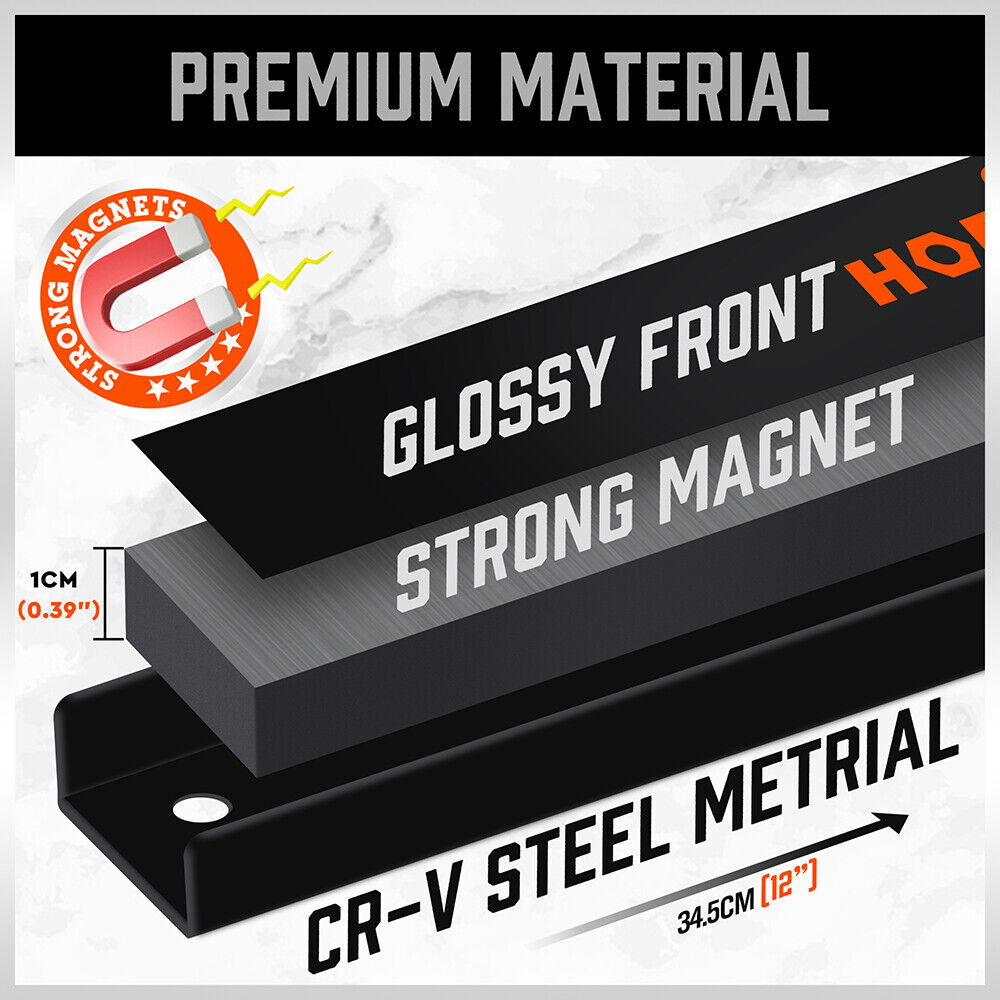 HORUSDY 4-Piece 12-Inch Magnetic Tool Holder Set - Durable Alloy Steel Strips for Efficient Garage and Workshop Tool Organization