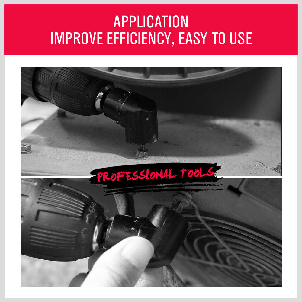 HORUSDY 3-Piece Drill Socket Adapter Set, Durable Chrome Vanadium Steel, 105-Degree Right-Angle Design, Universal Fit for Various Tools, Ideal for Mechanics and DIY Projects