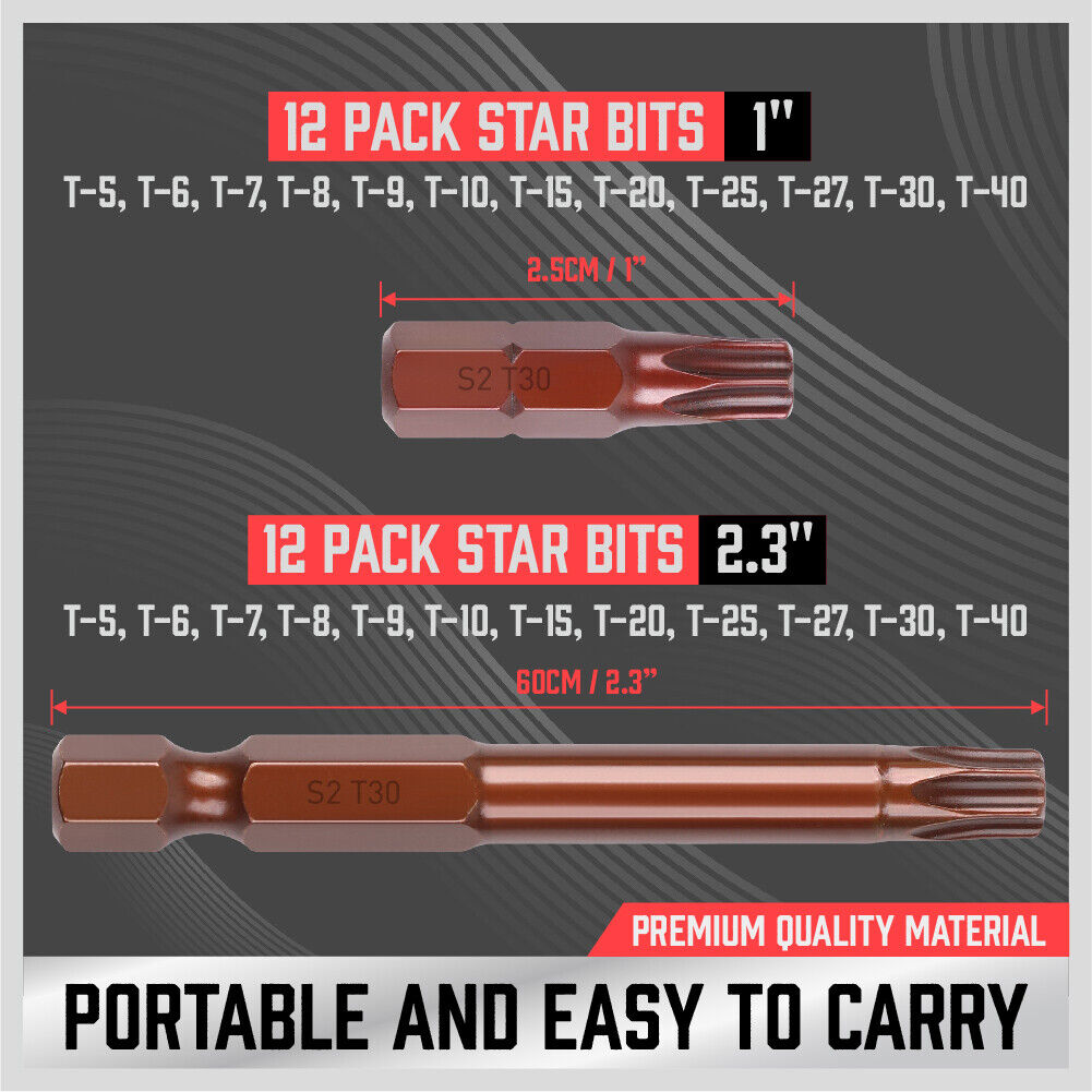 High-Precision Torx Bit Set for Screwdrivers and Drills