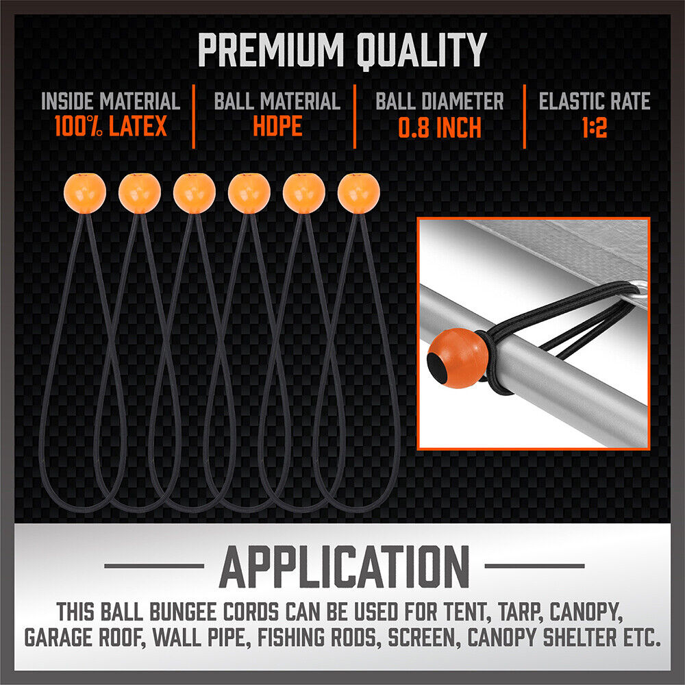 Premium 30-Piece Bungee Cords Awning Tarp Clips Set - Durable, Elastic, and Versatile Tie Down Kit for Tents, Tarps, Canopies, and more