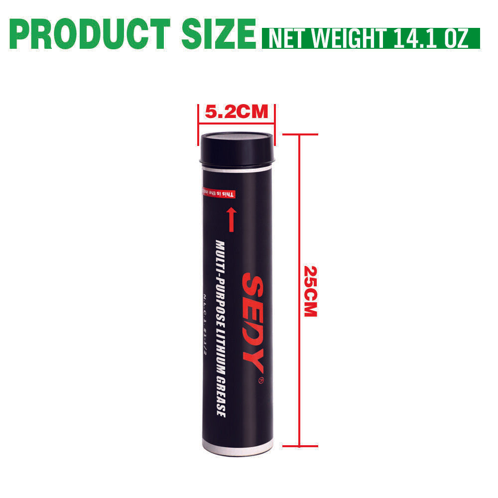 High-Performance 400g / 14.1oz Heavy Duty Grease Cartridge for Industrial Use - Resistant to Water Washout and Wear
