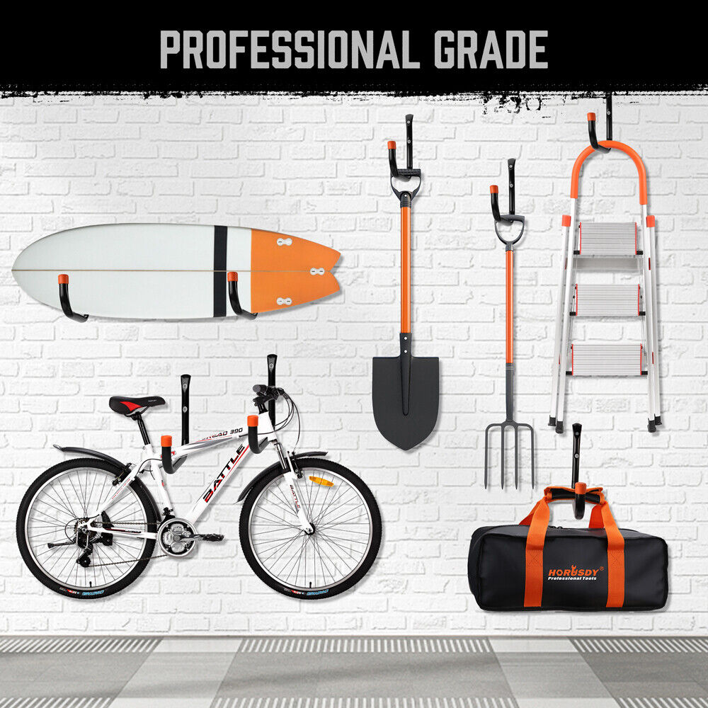 HORUSDY 6Pc Garage Storage Hooks Set - Durable Steel, Rust Resistant, 15Kg/30Lbs Capacity