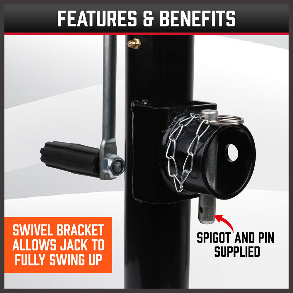 Heavy-Duty Swivel Trailer Jack Stand with Side Handle