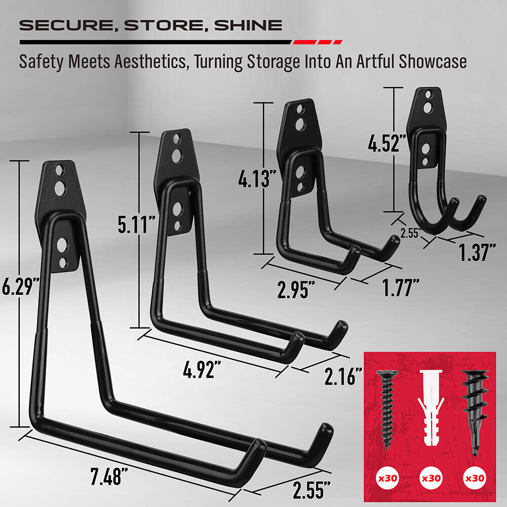 Sturdy and Durable SEDY Garage Wall Hooks in Stainless Steel for Tool Organization