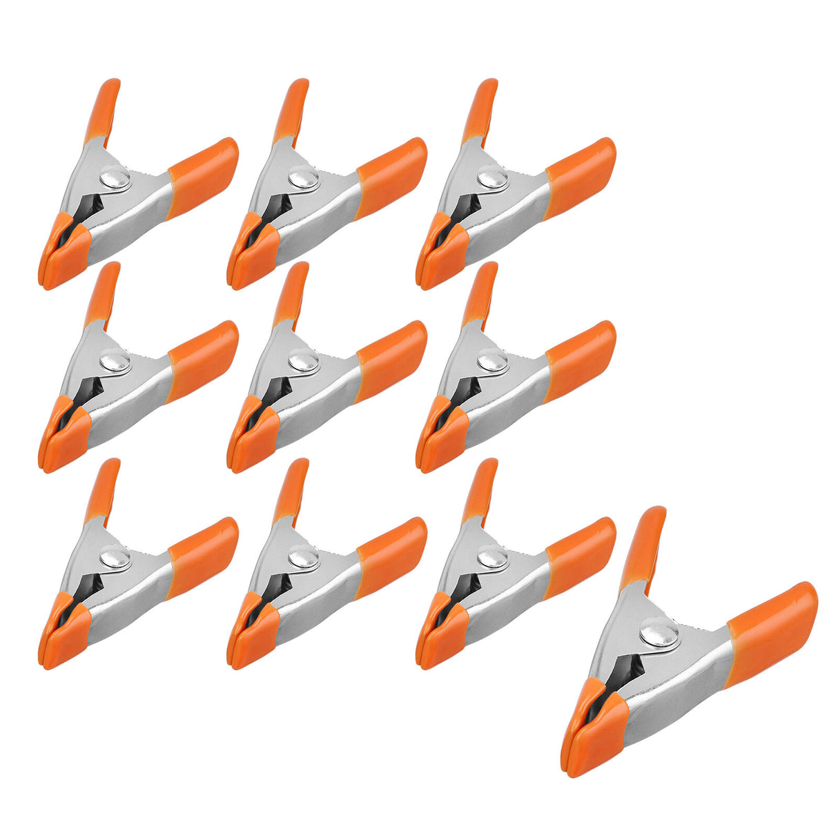Set of 10 HORUSDY Strong Spring Clamps, 2-Inch Size with Non-Slip Rubber Grip and Durable Nickel-Plated Steel, Ideal for Carpentry and Home Decoration