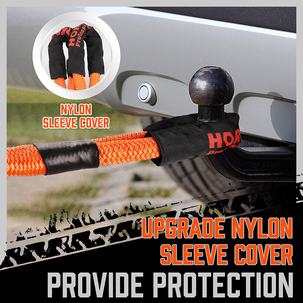 HORUSDY 20FT Heavy Duty Tow Rope, 6.1M Length, 48000 LBS Break Strength, Nylon N66 Kinetic Recovery Snatch Strap, Ideal for Off-Road Vehicle Recovery, with Durable Storage Bag