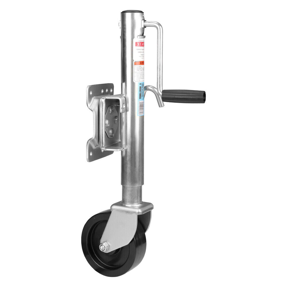 Durable 6-Inch Trailer Jockey Wheel with Swivel and Swing Up Function - 1200LBS Capacity for Caravan and Boat Trailers