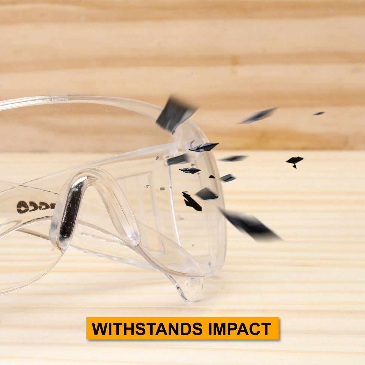 INGCO Safety Glasses for Work Protection - Dust Proof, Clear, UV Protection, Meets ANSI Z87.1 and CE EN166 Standards