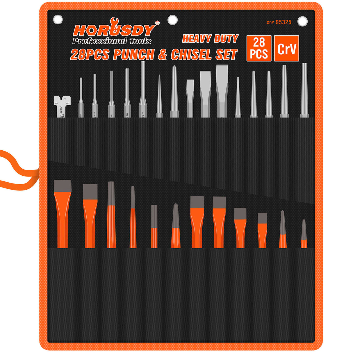 Comprehensive 28-Piece Punch and Chisel Tool Set in Chrome Vanadium Steel