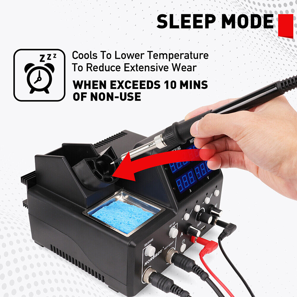 Comprehensive 3-in-1 Soldering and Rework Station with Digital Control, Various Accessories Included