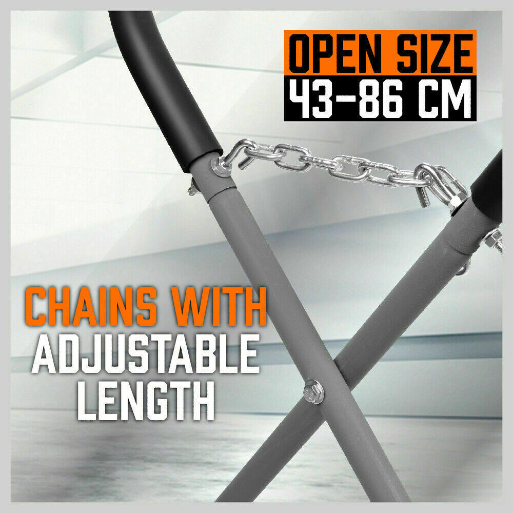 Versatile Adjustable Auto Panel Stand - Ideal for Car Repairs, Features Powdercoated Steel Frame and Padded Foam Top