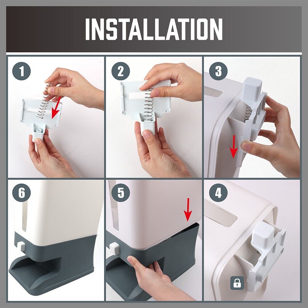 HORUSDY Rice Cereal Dispenser 10/12KG Grain Container Auto Dry Food Storage Box