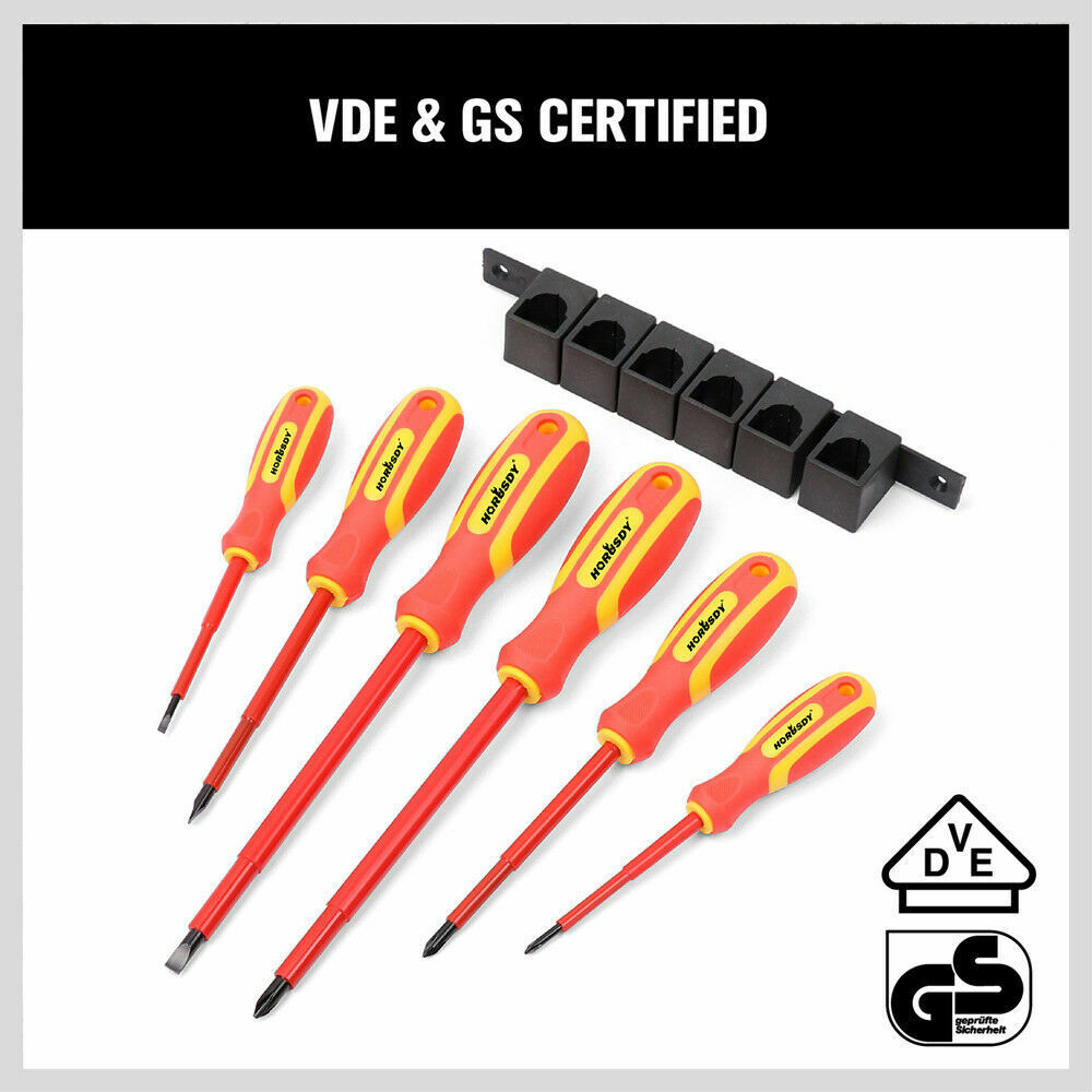 6pc Insulated Screwdriver Set with Magnetic Tips and VDE 1000V Rating