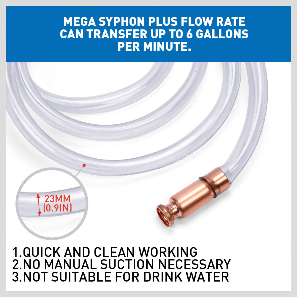 Durable 3M Self-Priming Siphon Hose featuring a clear PVC tube and industrial-strength glass ball for efficient liquid transfer.