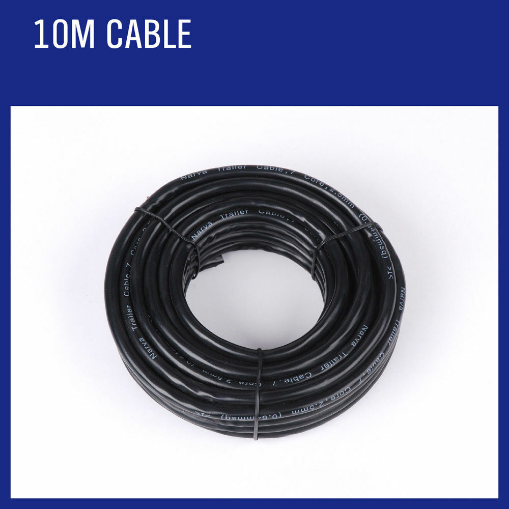 10M Long, 7 Core Wire Cable in Black V90 PVC Sheathing for Reliable Automotive and Marine Wiring