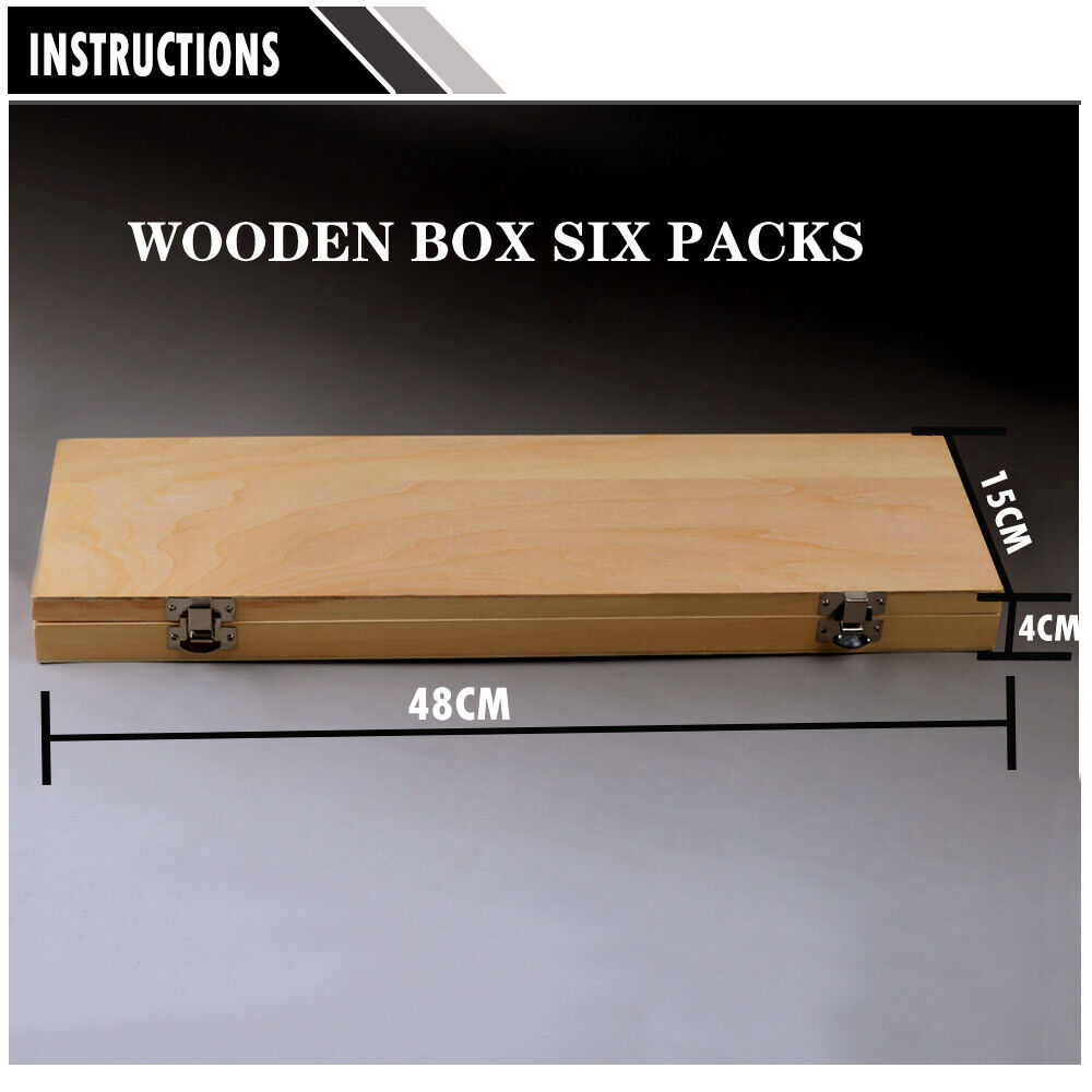 460mm Long 6Pc Auger Wood Drill Bits Set - 10-20mm Hex Shank, Includes Wooden Storage Box