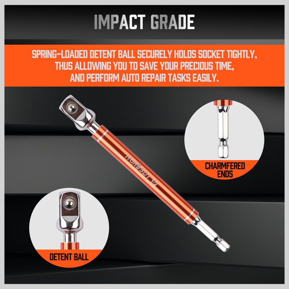 HORUSDY 6-Piece Impact Grade Power Drill Sockets Adapter Set