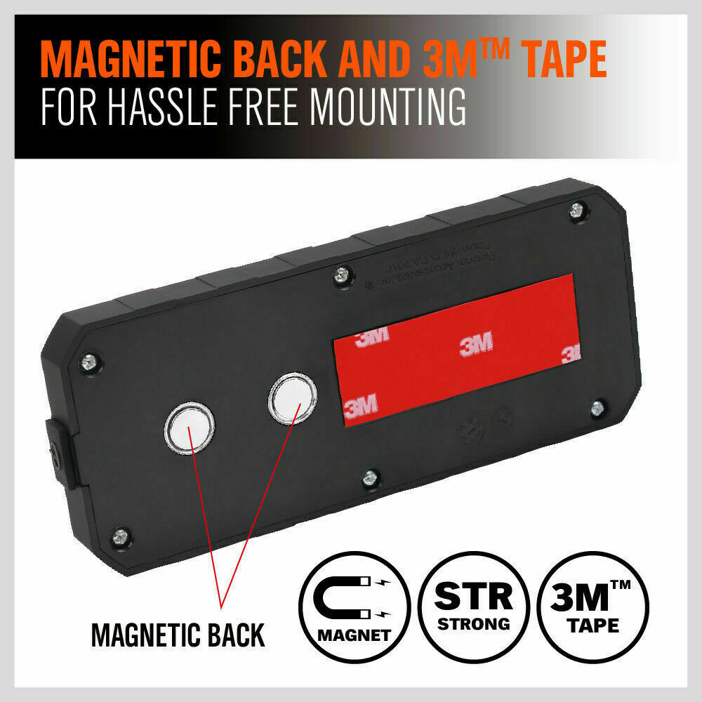 Compact and portable LED Light, perfect for camping, garage work, and auto repairs. Features a handy size of 175cm x 25cm x 73cm, equipped with two magnets for easy mounting, and powered by 9 LED lights for superior brightness.