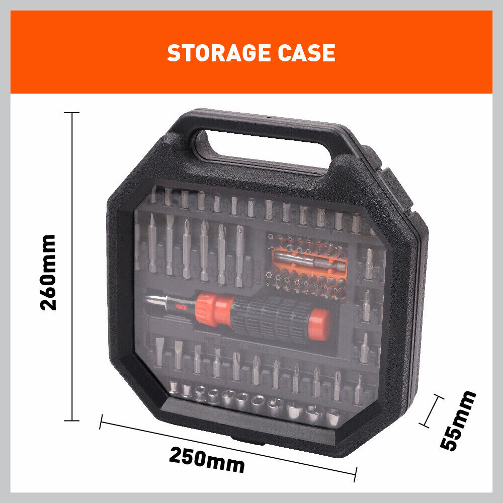 Comprehensive 83-Piece Magnetic Screwdriver Bit Set - Includes Security Bits, Ratchet Screwdriver, and Sockets for Versatile Use