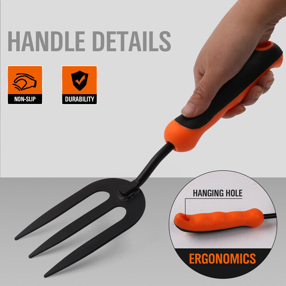 Sturdy 12.6-Inch Carbon Steel Hand Shovel with a Comfortable Rubber Handle for Garden Seeding and Digging