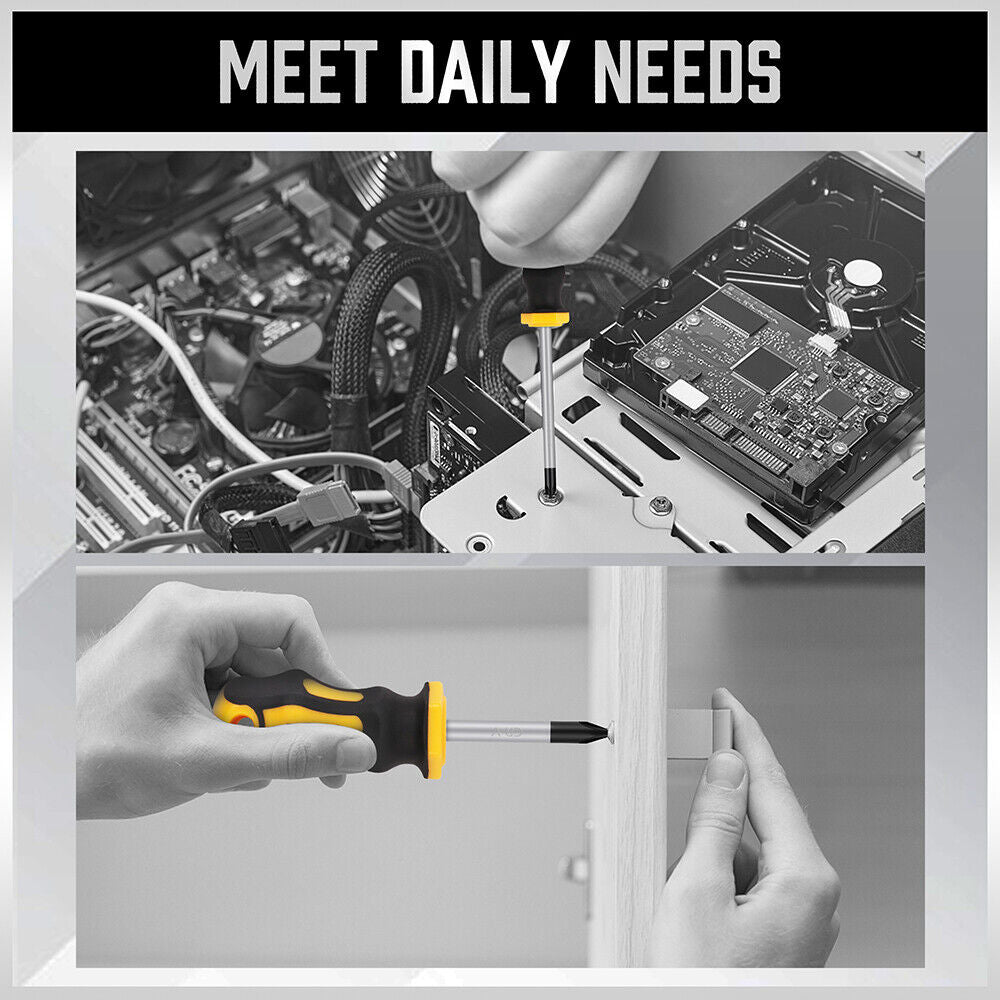 Durable HORUSDY 11-Piece Magnetic Screwdriver Set in Storage Box, Featuring Ergonomic Non-Slip Handles and Strong Magnetic Heads for Easy Screw Handling