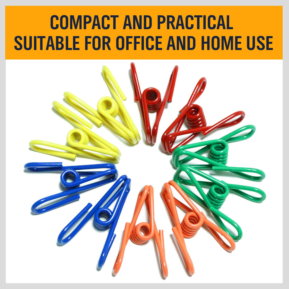 Set of 10 Durable Steel Clips, Multi-Use Spring Clamps for Hanging Clothes and Organizing Documents