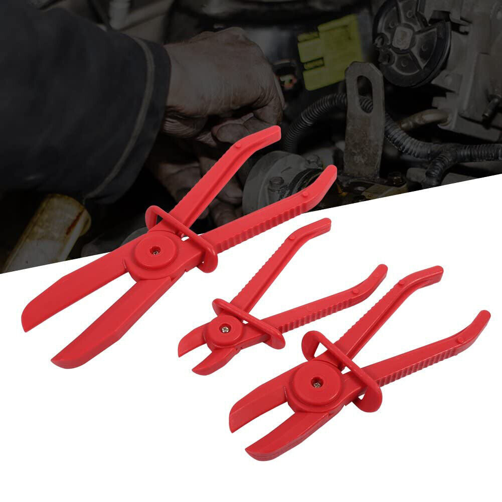 Nylon Hose Clamp Pliers Kit for Brake and Fuel Lines, Heater and Radiator Hoses with Non-Conductive, Hi-Visibility Design