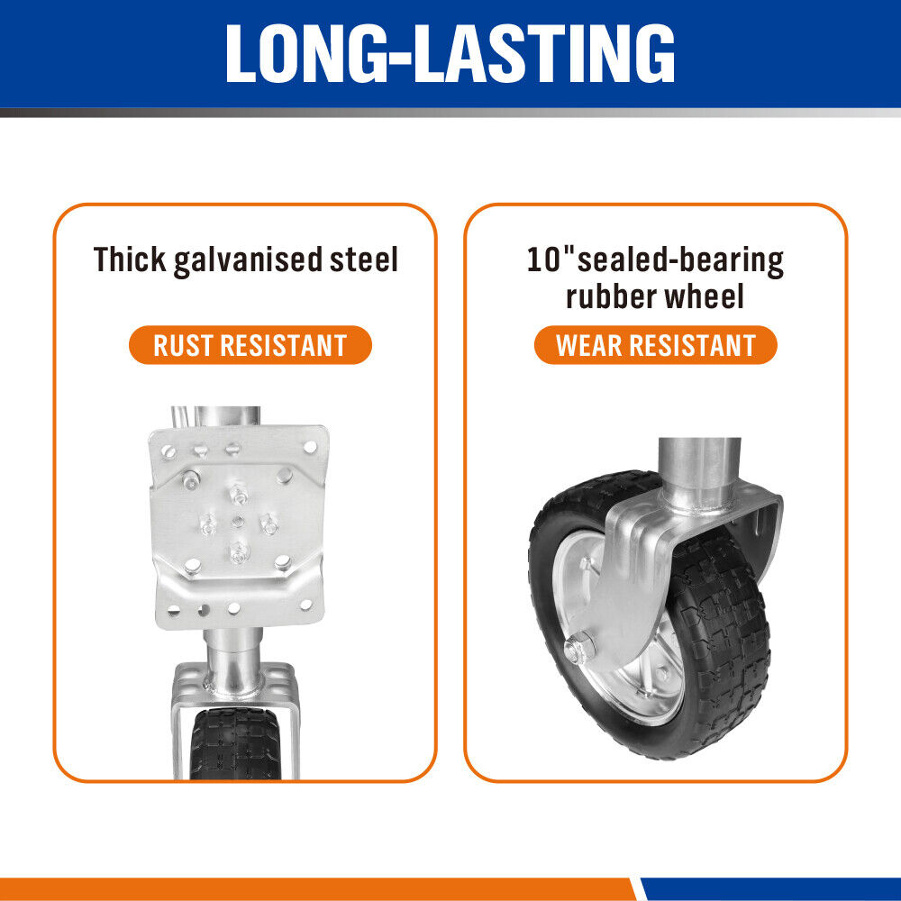 Heavy-Duty Mounting Hardware for 10-inch Trailer Jockey Wheel