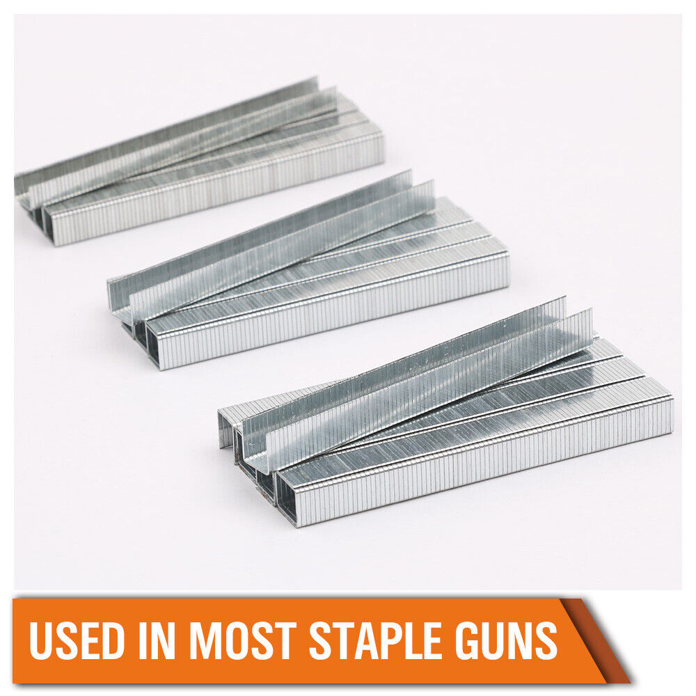 Pack of 2000 heavy-duty door-shaped staples for staple guns, in sizes 8mm, 10mm, and 12mm, suitable for stapler refills