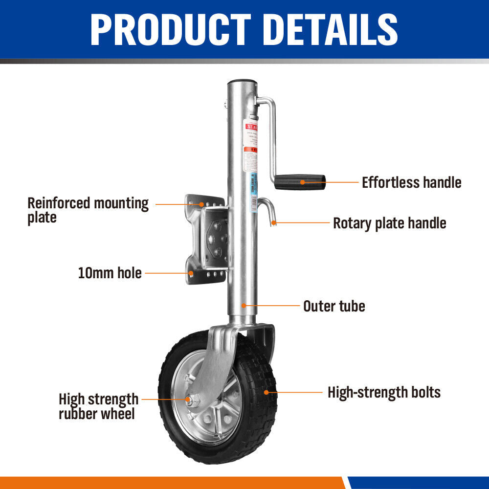 Heavy-Duty Mounting Hardware for 10-inch Trailer Jockey Wheel