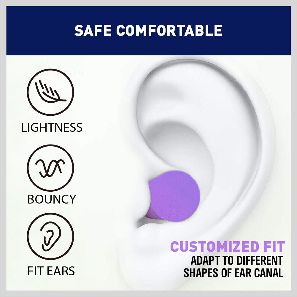 Soft PU Foam Earplugs for Noise Reduction, 10-Pairs, with Individual Storage Cases for Hygiene and Portability