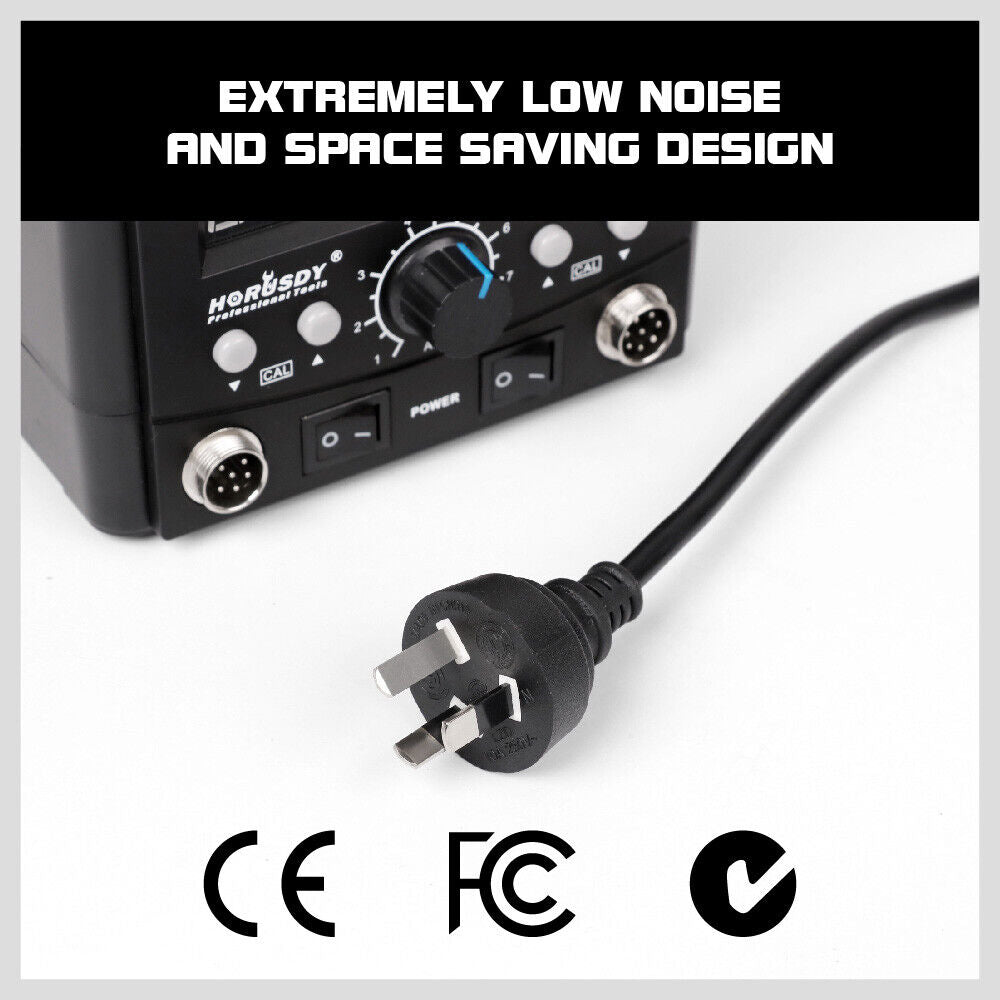 2-in-1 Soldering & Desoldering Station with Hot Air Gun - Ideal for Electronics Rework