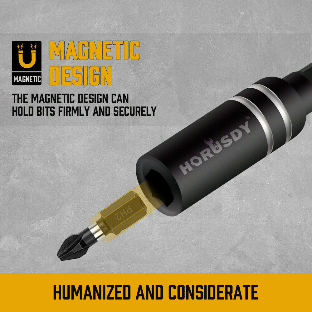 10-Piece Magnetic Extension Socket Drill Bit Holders with Universal 1/4" Hex Shanks for Secure Bit Retention