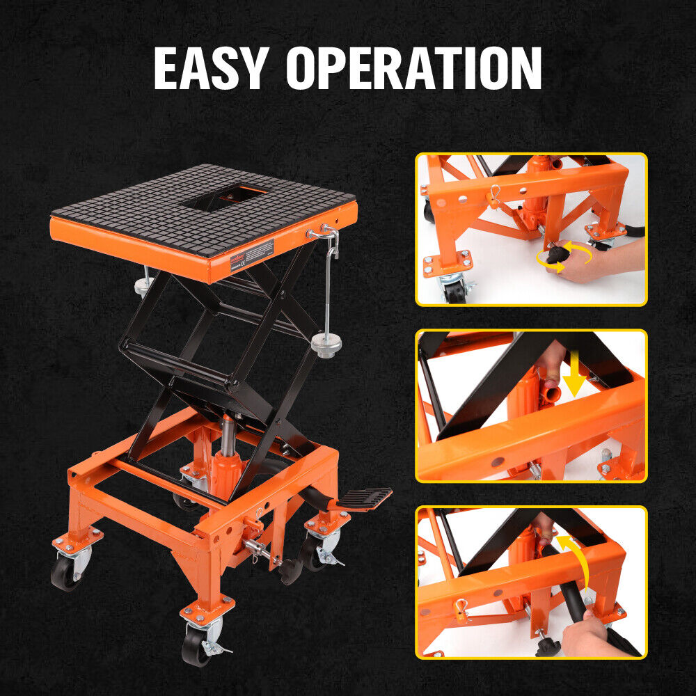 Hydraulic Motorcycle Lifter with 350 LBS Loading Capacity