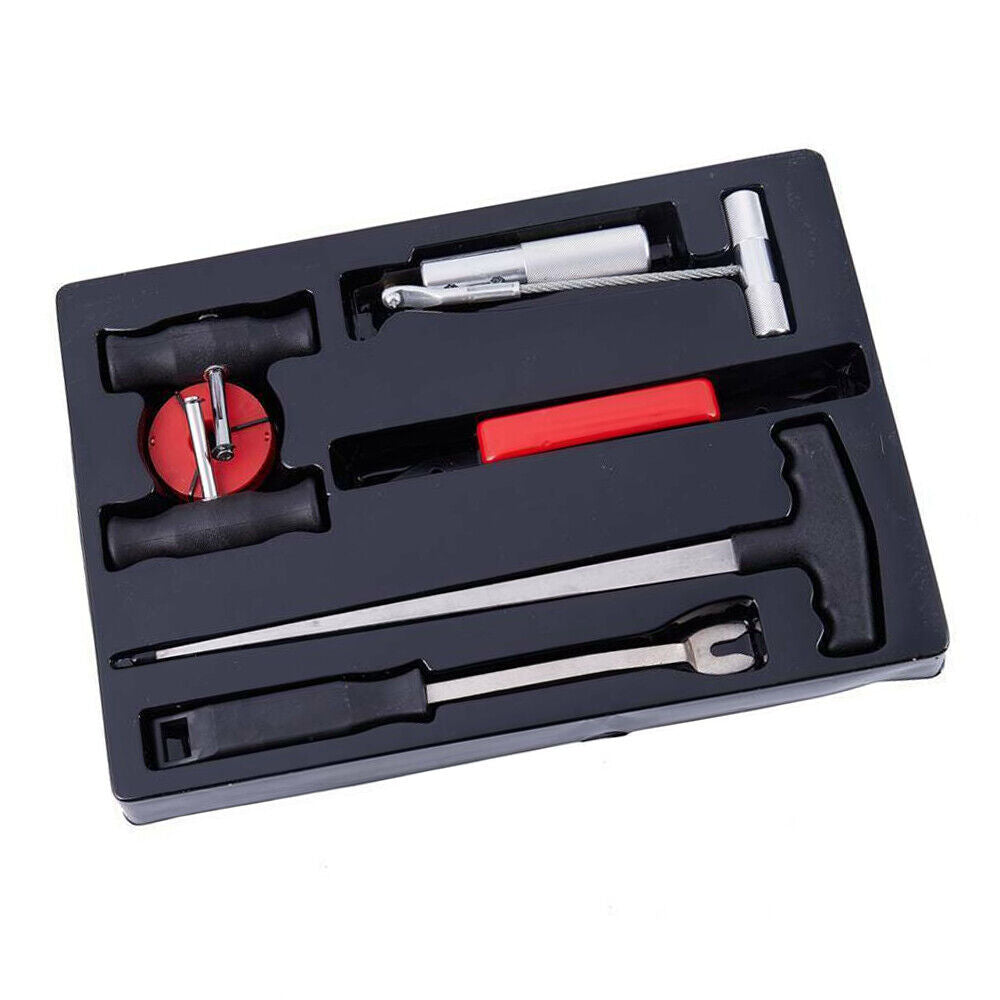 Comprehensive 7-Piece Windscreen Removal Tool Kit Including Gasket Knife, Cutting Wire, Handles, and More for Automotive Glass Removal