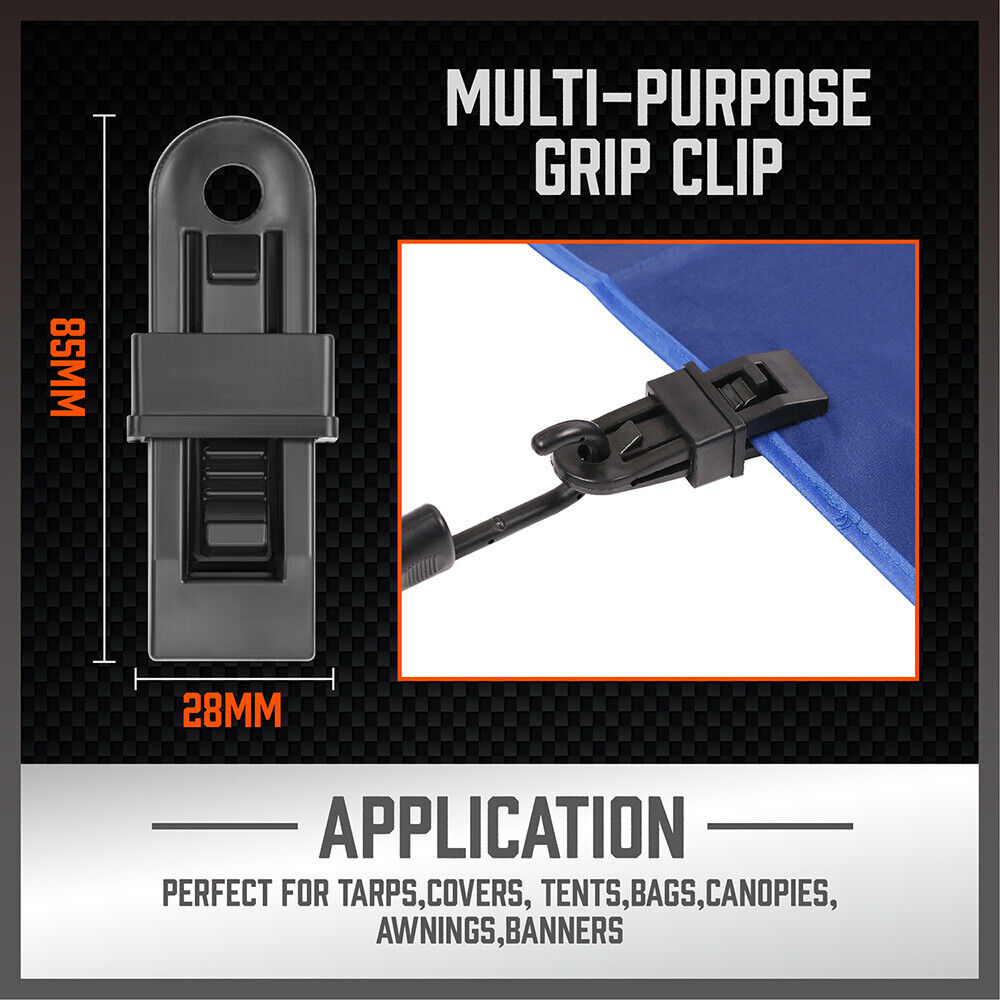 Premium 30-Piece Bungee Cords Awning Tarp Clips Set - Durable, Elastic, and Versatile Tie Down Kit for Tents, Tarps, Canopies, and more